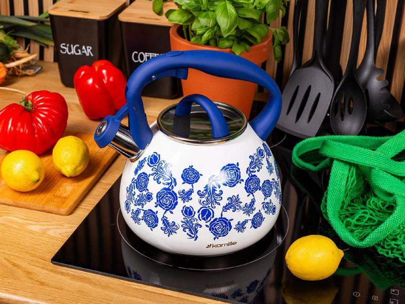 Чайник индукционный Kamille из нержавеющей стали со свистком 2,7 л - фото 8