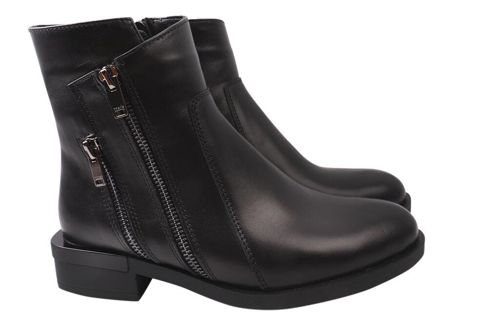 Ботинки женские R&Y из кожи на низком ходу р. 36 Черный (32-21DHC)