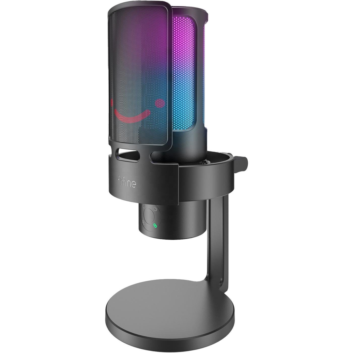 Микрофон конденсаторный FIFINE A8 Plus USB с RGB подсветкой и переключением направленности Black (26815912)