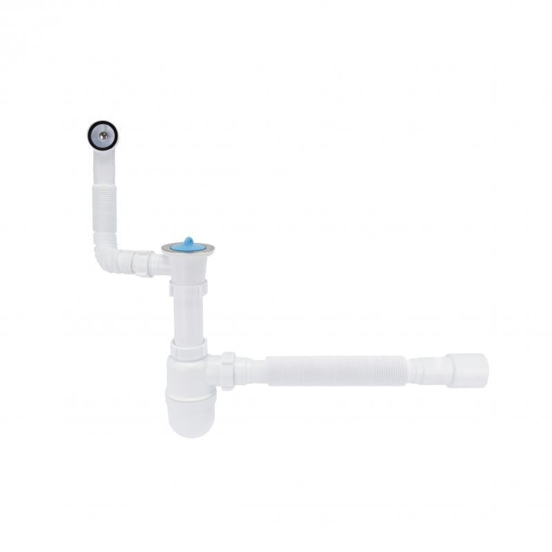 Сифон для раковини Lidz WHI 60 08 E004 00 з круглим переливом вихід 50 мм (SD00042751)