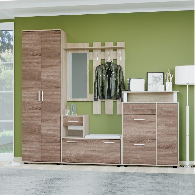 Передпокій Еверест комплект Шафа ШП 1 + Тандем + Тумба для взуття ТО 2 230х38х200см Сонома/Трюфель (00477) Передпокій Еверест комплект Шафа ШП 1 + Тандем + Тумба для взуття ТО 2 230х38х200см Сонома/Трюфель (00477)