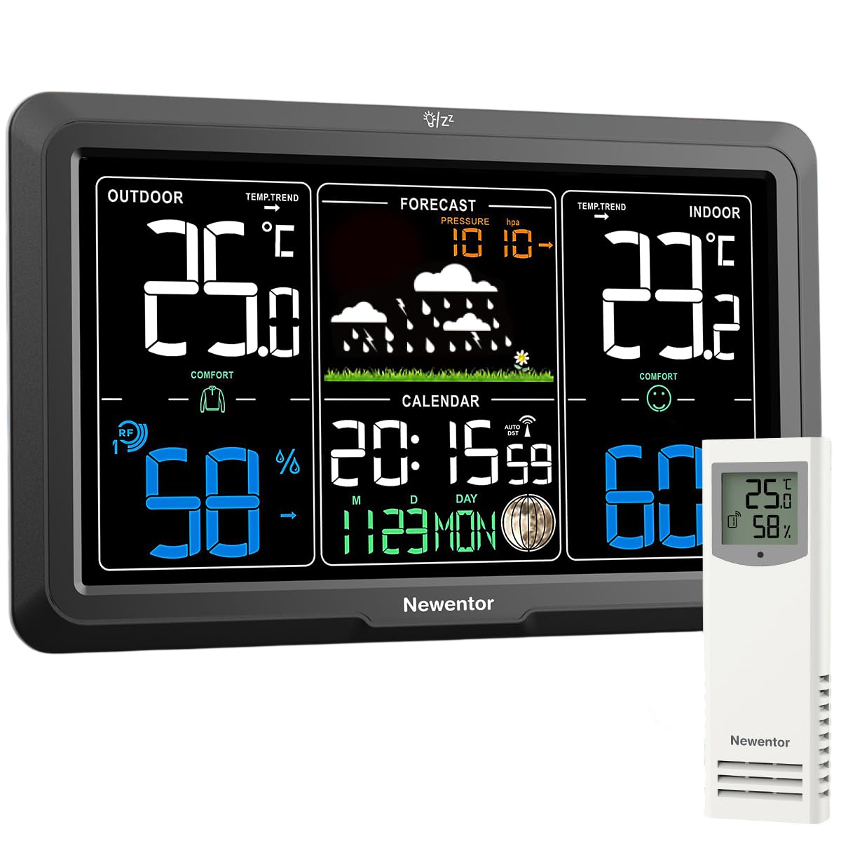 Метеостанция беспроводная Newentor Q7 для использования в помещении/на улице с 1 датчиком 7,5" (2921849893)