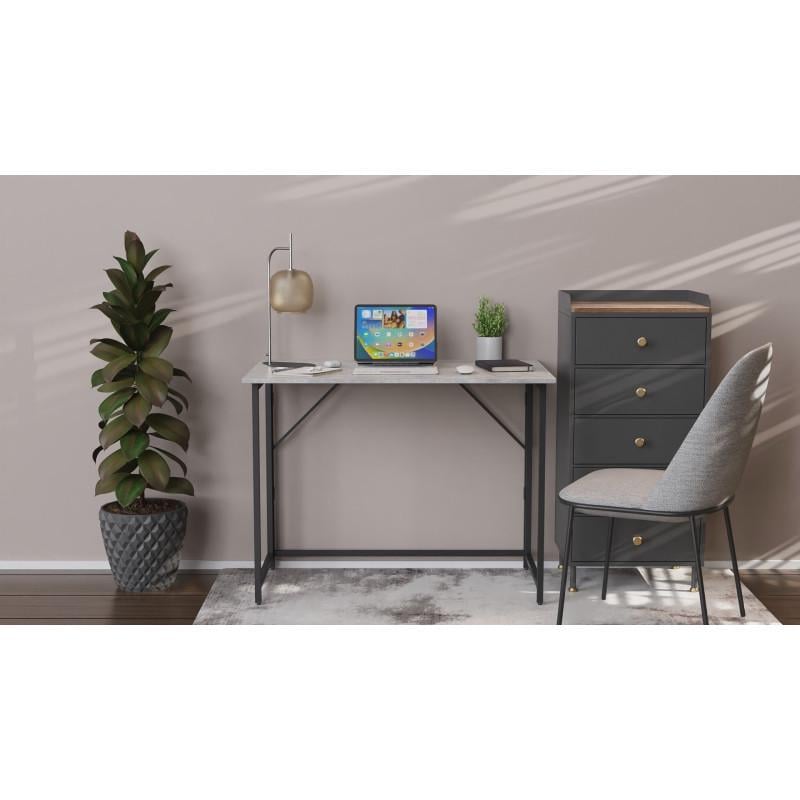 Стіл розкладний Ferrum-decor Moris метал/ДСП Чорний/Бетон (FRD-104675) - фото 6 Стіл розкладний Ferrum-decor Moris метал/ДСП Чорний/Бетон (FRD-104675) - фото 6