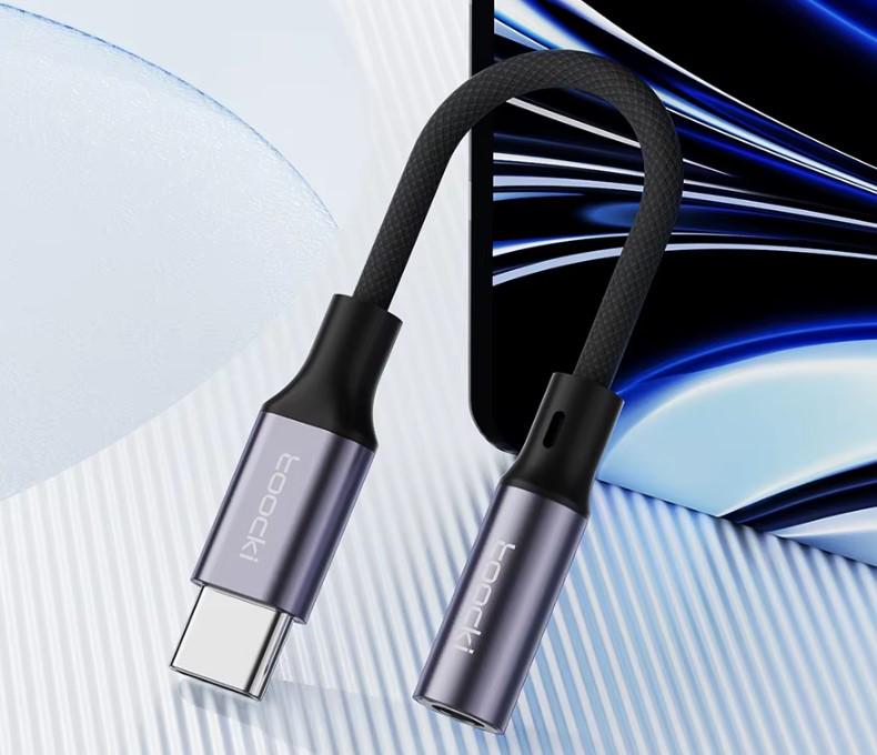 Адаптер TOOCKI Type-C на 3,5 AUX Серый (AWN-00324) - фото 3 Адаптер TOOCKI Type-C на 3,5 AUX Серый (AWN-00324) - фото 3