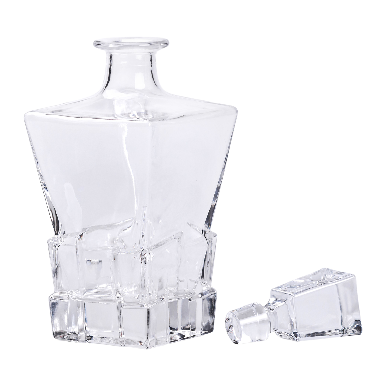 Декантер для виски с пробкой стеклянный под виски 1 л 11х11х28 см (HP-19-32) - фото 4