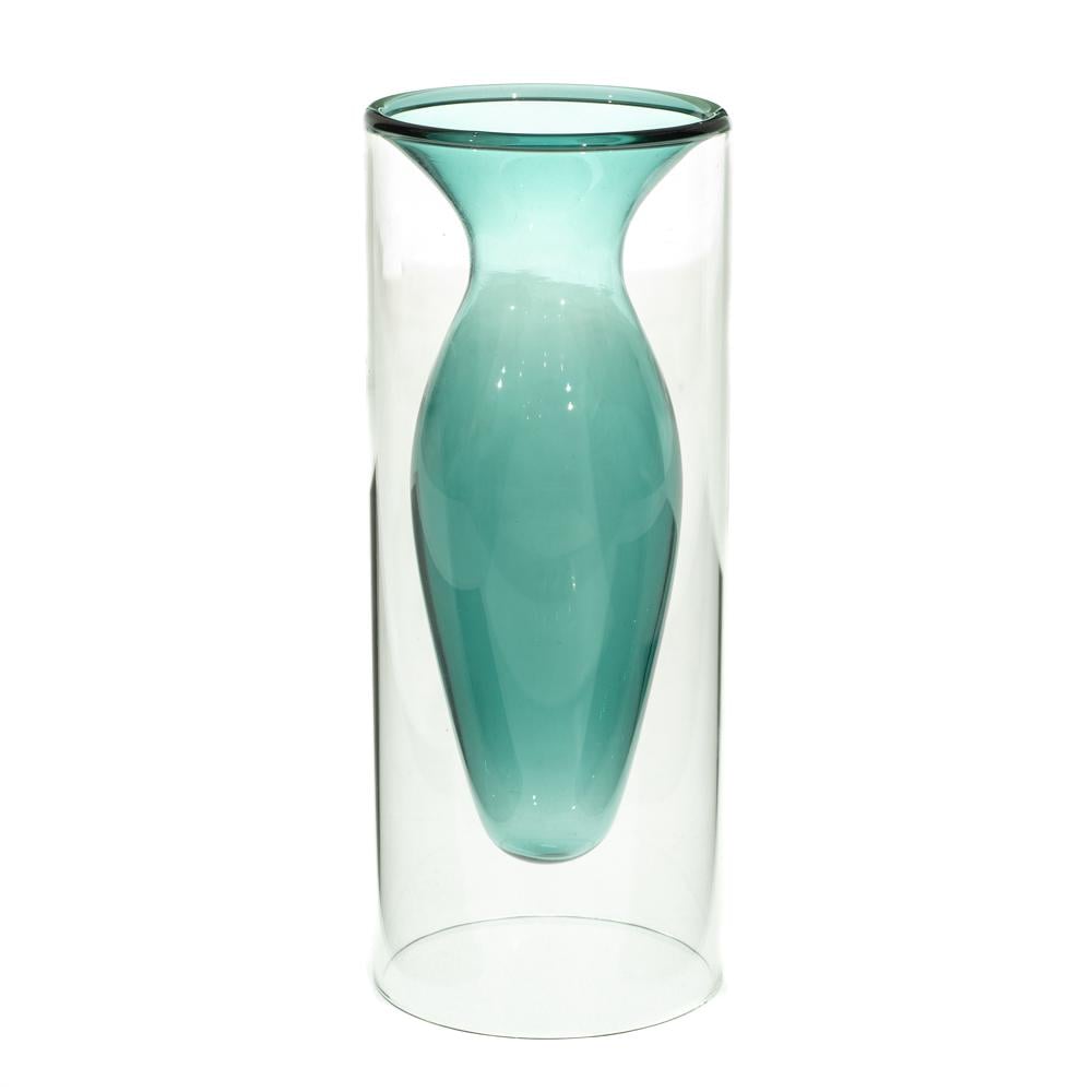 Настільна скляна ваза Light House Морський бриз 20 см Зелений