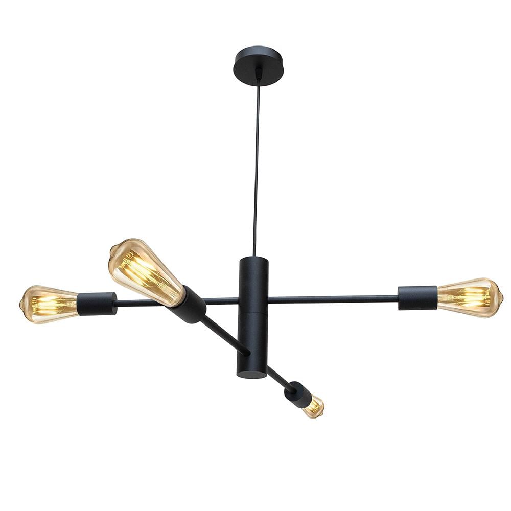 Люстра подвесная MSK ELECTRIC Asket NL 6120-4 BK на четыре плафона Е27 Черный