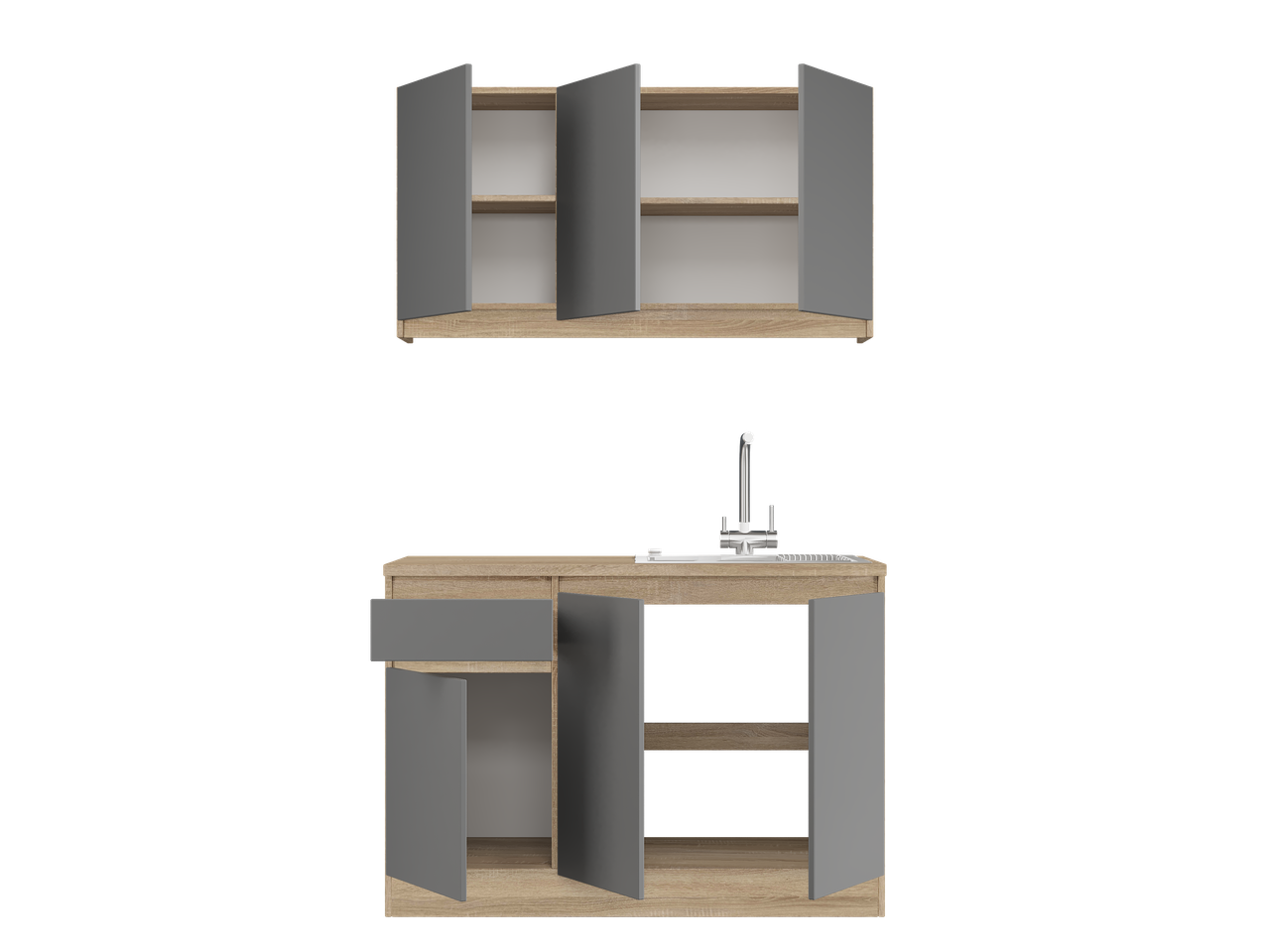 Комплект кухні К-5 Еверест Еко зі стільницею 1,2 м Сонома/Графітовий (ЕК-25022) - фото 2 Комплект кухні К-5 Еверест Еко зі стільницею 1,2 м Сонома/Графітовий (ЕК-25022) - фото 2