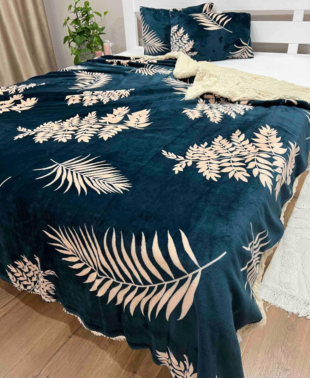 Плед искусственная овчина 200х220 см подушки 40х60 см 2 шт. Темно-синий (П4К-al-nabir-kovdra-003) - фото 4 Плед искусственная овчина 200х220 см подушки 40х60 см 2 шт. Темно-синий (П4К-al-nabir-kovdra-003) - фото 4