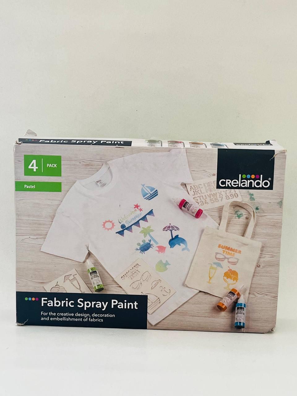 Набір текстильних фарб-спреїв Crelando 4 флакони по 100 мл та шаблони Літо (26914209) - фото 2 Набір текстильних фарб-спреїв Crelando 4 флакони по 100 мл та шаблони Літо (26914209) - фото 2