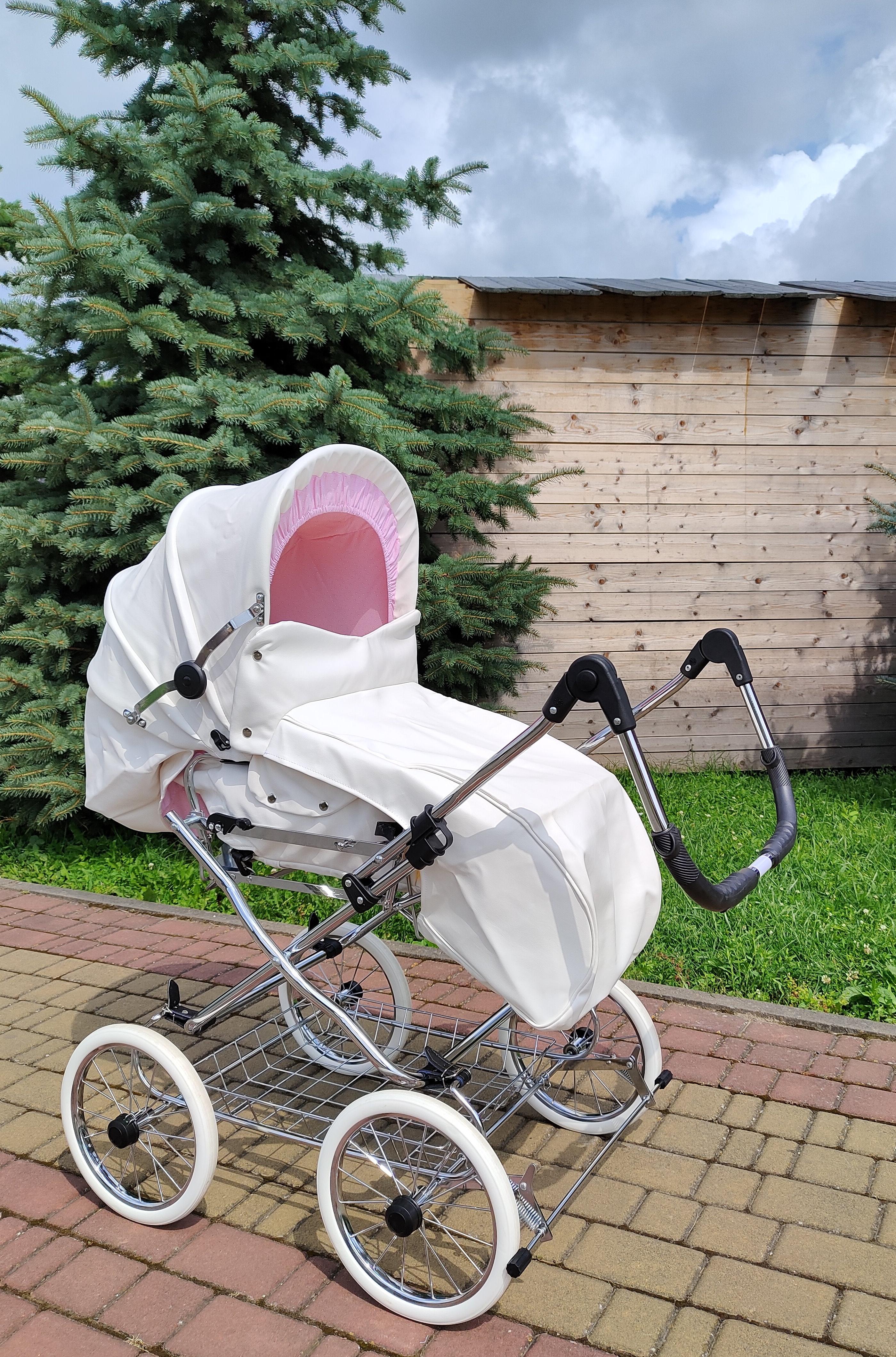 Коляска-трансформер детская Eichhorn Stroller Classic Белый/Розовый - фото 6