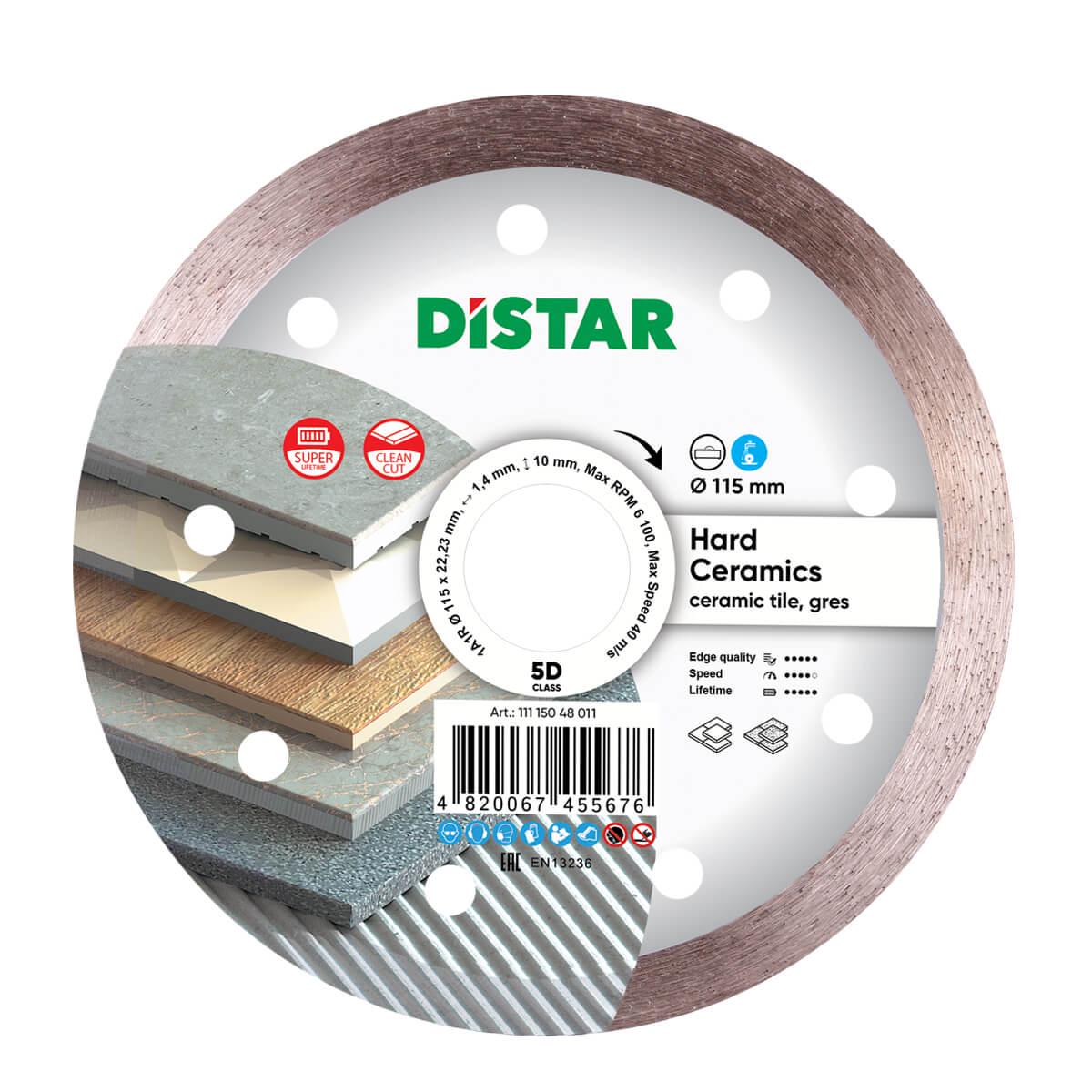 Диск алмазный отрезной 1A1R 115x1,4/1,0x10x22,23 Hard ceramics Distar (11115048011)