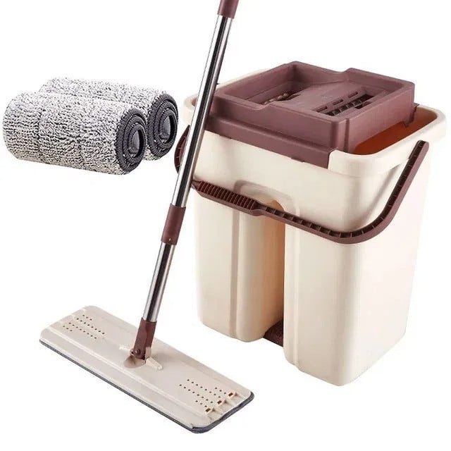 Швабра з віджиманням і відром Scratch Cleaning Mop Бежево-коричневий (1000205-Brown-1) - фото 1