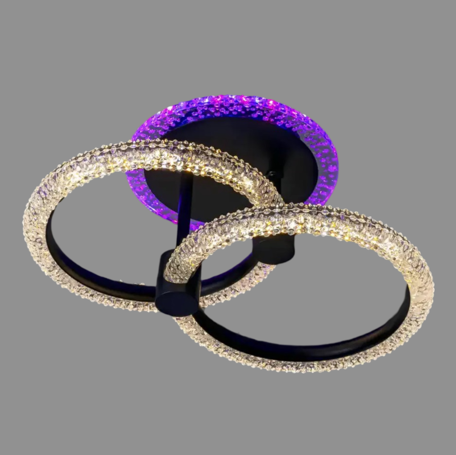 Люстра светодиодная Svet 38W+8W 3000-6000К Черный (SC-2121/2C BK PK/BU/PL)