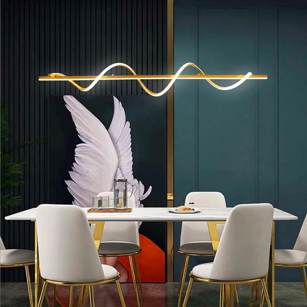 Люстра закручена Line.F LED 100 см Латунный (2497_5519)