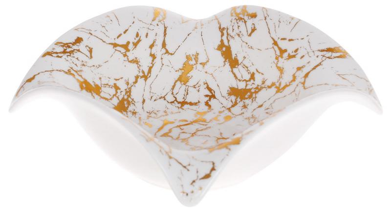 Набор фарфоровых салатников Опера 18,3х18,3х7,1 см 3 шт. Белый с золотом (BD-988-285)