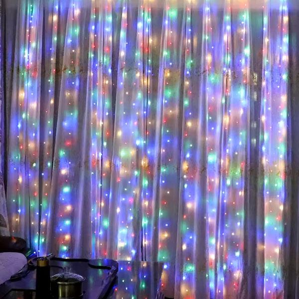 Гирлянда-штора новогодняя 320 LED 220 В 3х2 м Разноцветный (LG-ZWM2320LEDML)