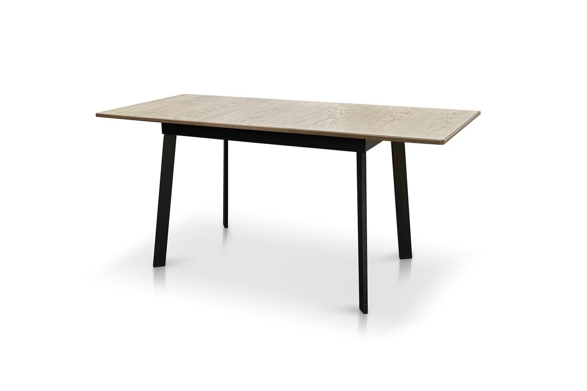 Обеденный стол раскладной Мікс Меблі Этна 1200-400х750 мм Черный/Шпон дуб натуральный МДФ