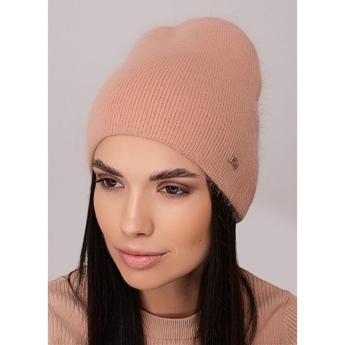 Шапка женская зимняя Leks СЕТКА ангоровая двойная без отворота one size Ореховый (273043) - фото 1