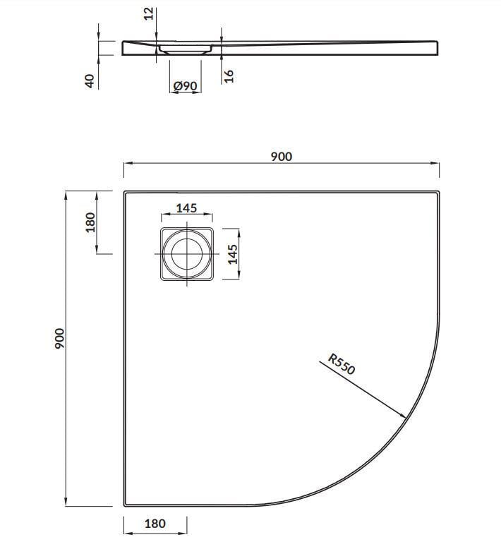 Піддон для душу Cersanit СЕТ B185 Tako Slim SZEZ1002876661 акриловий 90x90x4 см (118013) - фото 2