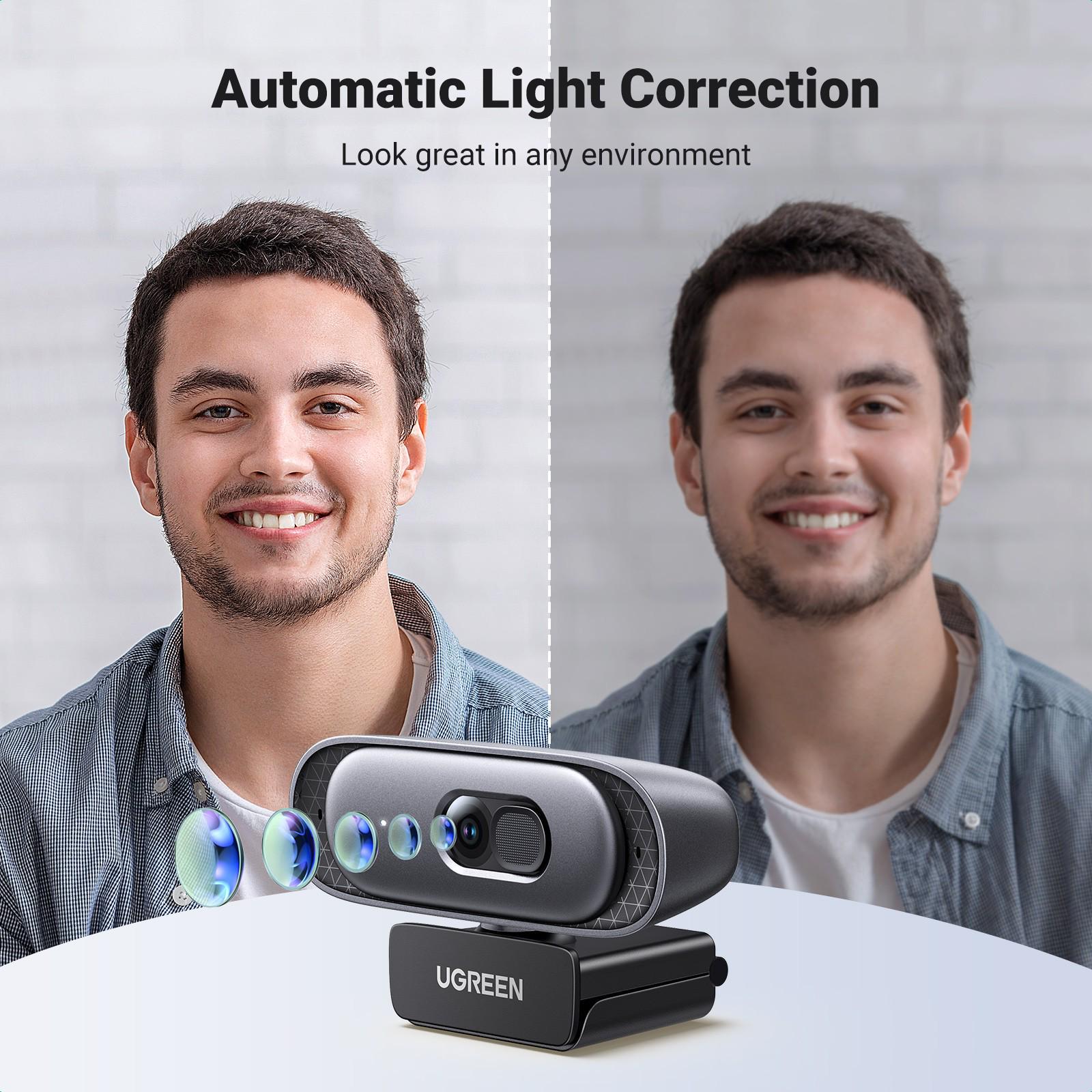 Веб-камера UGREEN 2K 30fps 4 Мп автофокус з двома мікрофонами Чорний (35626) - фото 6 Веб-камера UGREEN 2K 30fps 4 Мп автофокус з двома мікрофонами Чорний (35626) - фото 6