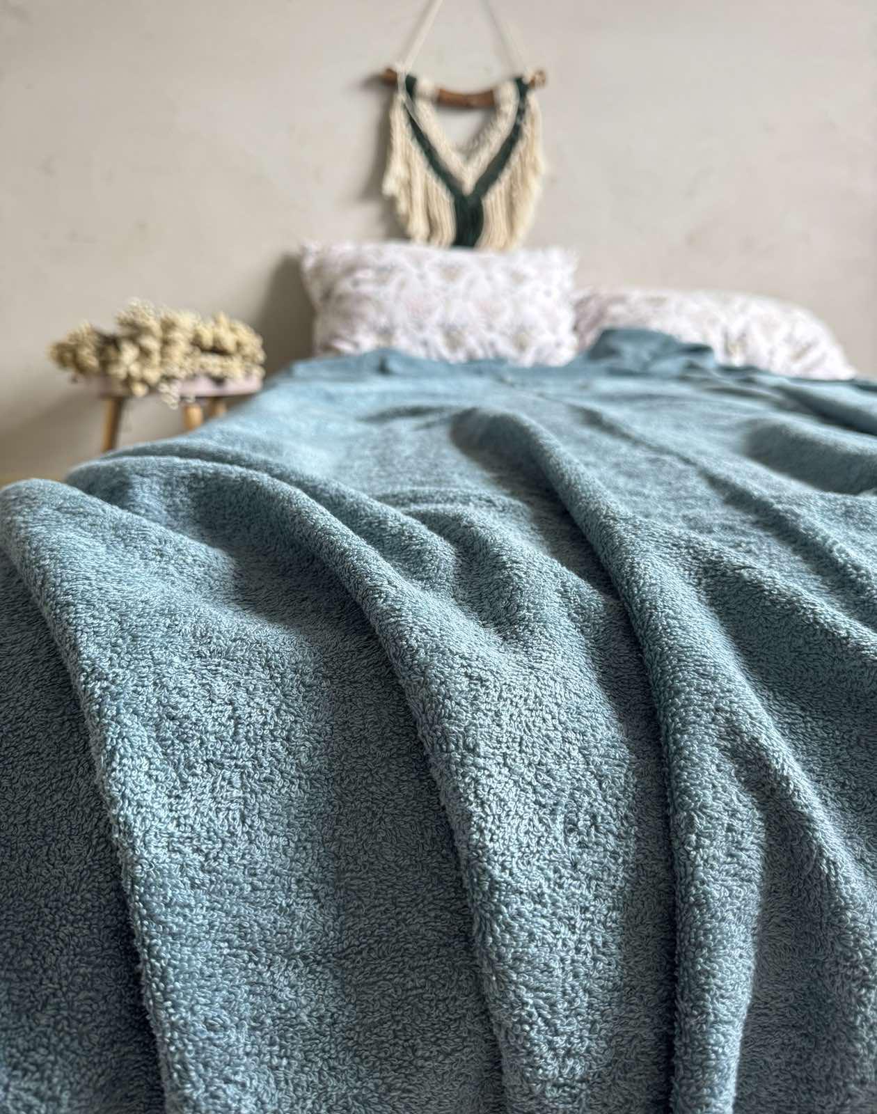 Простынь-покрывало махровое ZEINTEX MADEIRA хлопковое 150х220 см Бирюзовый (26970741) - фото 10