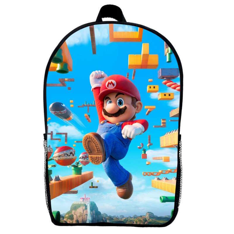 Шкільний рюкзак дитячий з принтом Маріо Mario 04 29х21х9 см 5 л Чорний (2216186552)