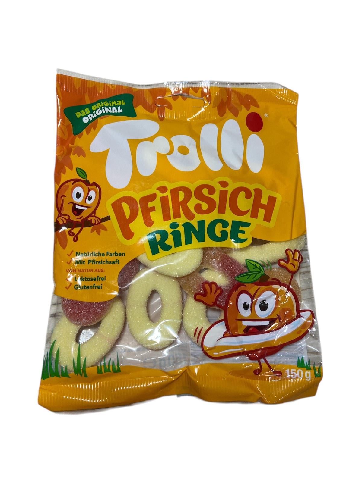 Желейные конфеты Trolli Pfirsich Ringe персиковые кольца 150 г (59520)