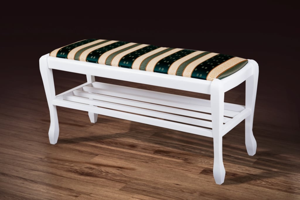 Банкетка с полкой Мікс Меблі Сиеста 90 см Белый (17649)