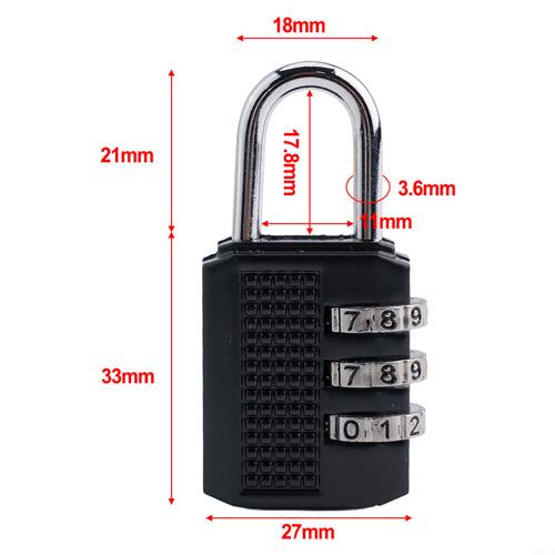 Замок навісний кодовий цинковий сплав 27 мм 3 цифри Black (877433) - фото 3 Замок навісний кодовий цинковий сплав 27 мм 3 цифри Black (877433) - фото 3
