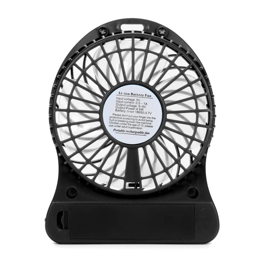 Вентилятор портативний Mini Fan з настільним акумулятором Чорний - фото 4 Вентилятор портативний Mini Fan з настільним акумулятором Чорний - фото 4