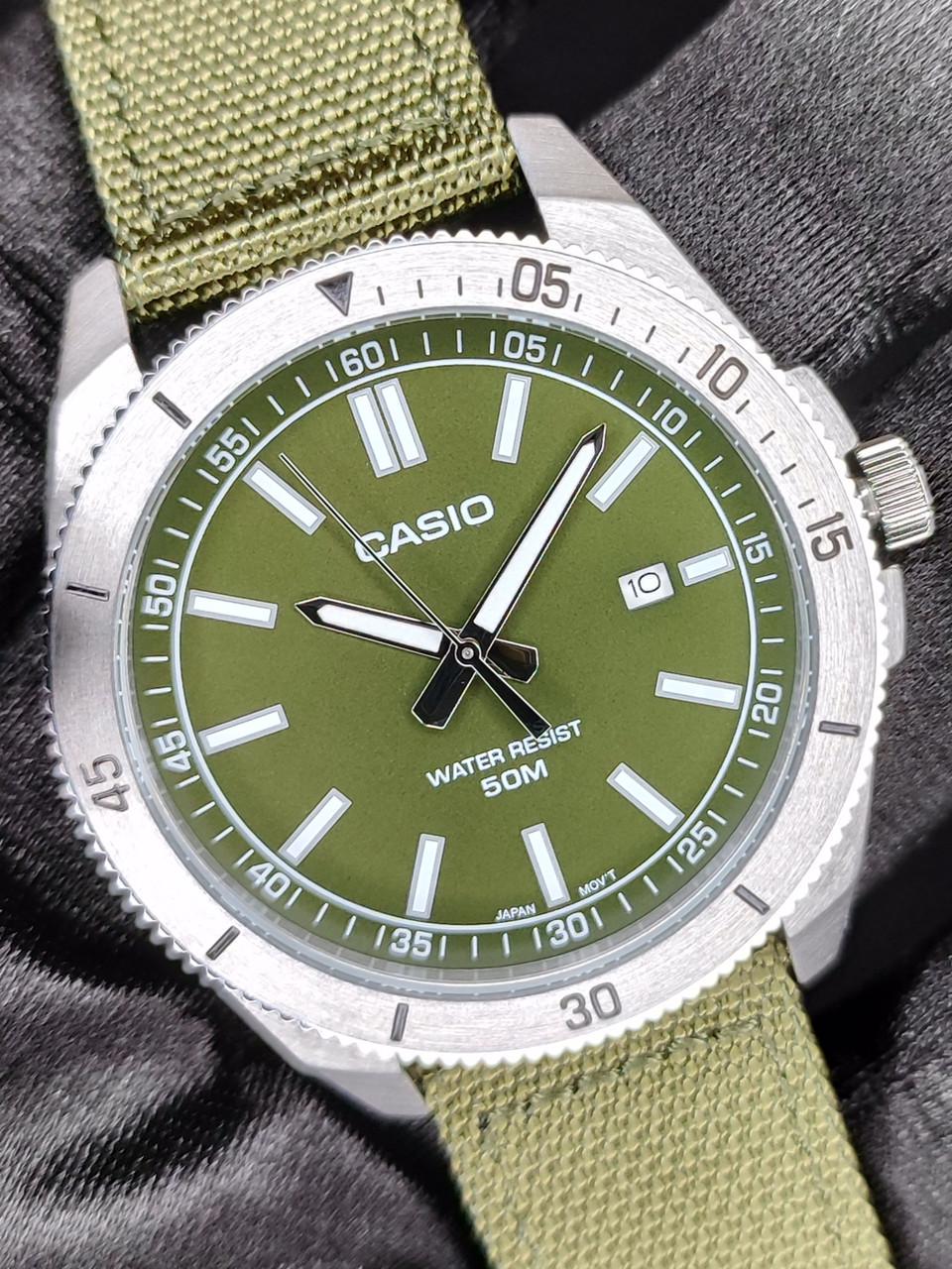 Мужские наручные часы Casio MTP-B155C-3E Timeless Collection со стальным корпусом Зеленый (2721873535)
