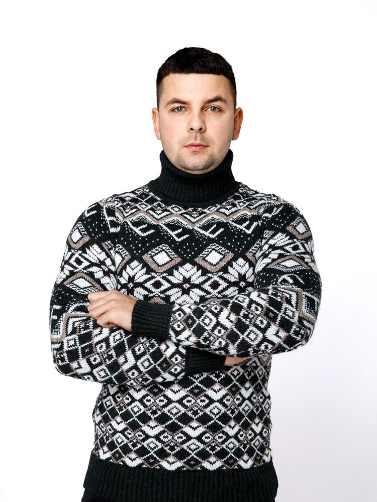 Светр чоловічий ЦБ-00233272 р. 46 Темно-зелений (SKT000941138) - фото 2 Светр чоловічий ЦБ-00233272 р. 46 Темно-зелений (SKT000941138) - фото 2