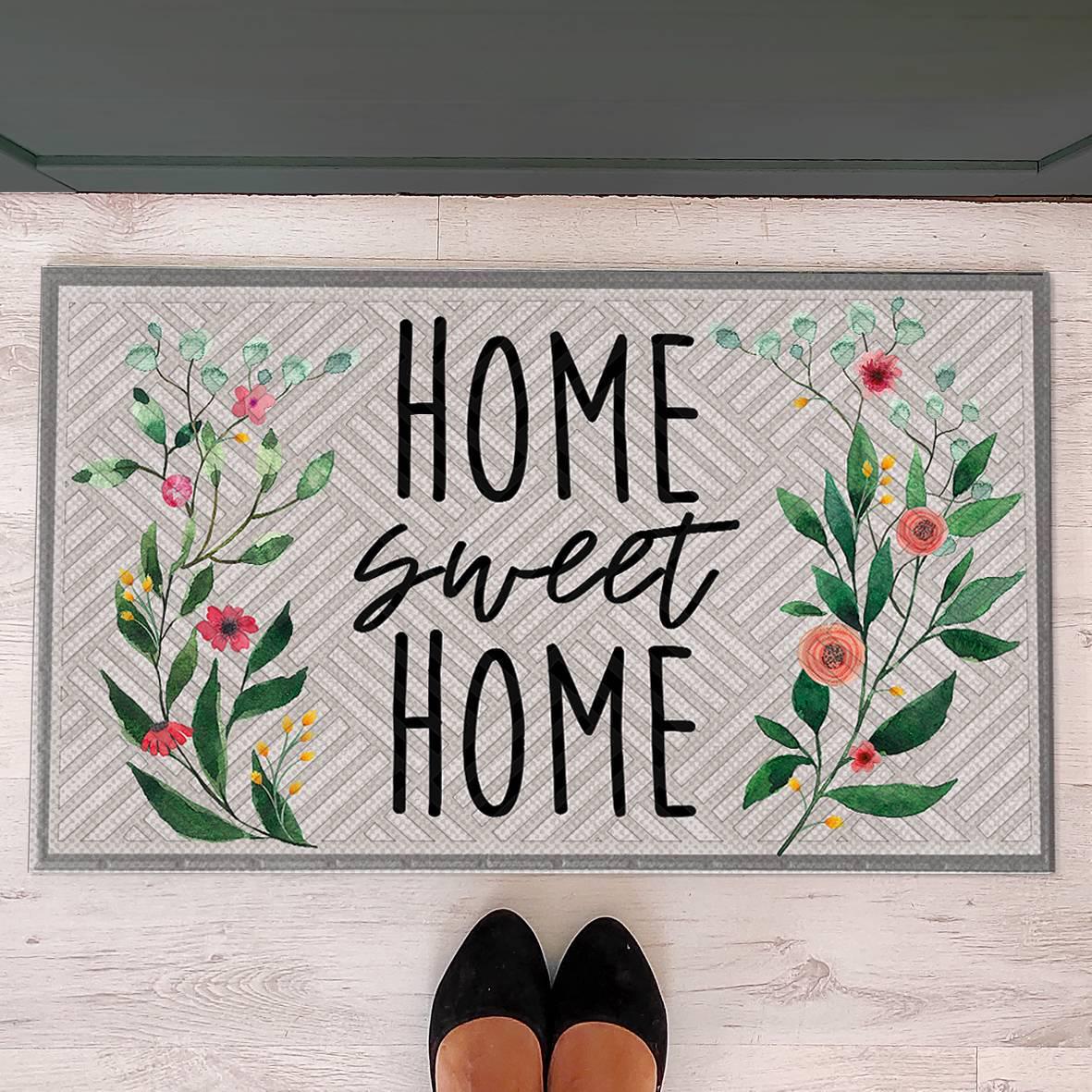 Килимок придверний з принтом Home sweet home 45x75 см (KOV_20S032)