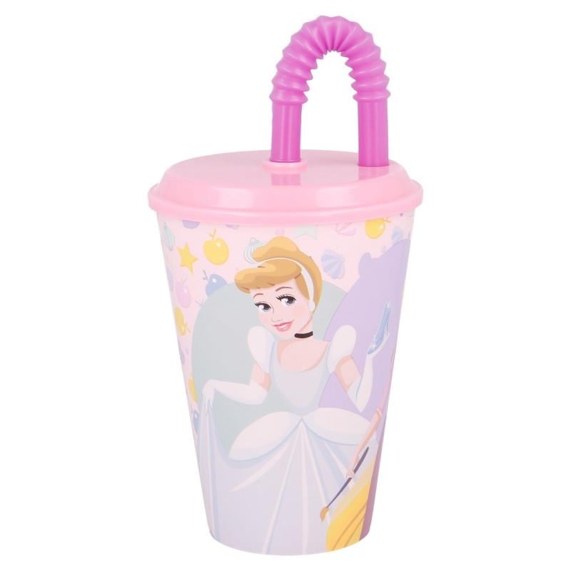 Склянка для дітей із трубочкою STOR Disney Princess 16,5х9х9 см 430 мл Рожевий (2250719202) - фото 1