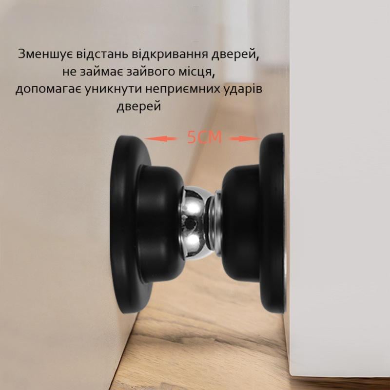 Стопор дверной магнитный Черный (29507) - фото 2 Стопор дверной магнитный Черный (29507) - фото 2