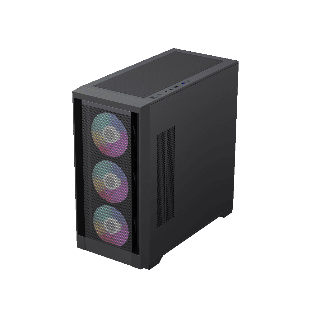 Корпус для ПК GameMax Defender MB Mesh Micro-ATX, ARGB вентиляторы, поддержка жидкостного охлаждения, черный
