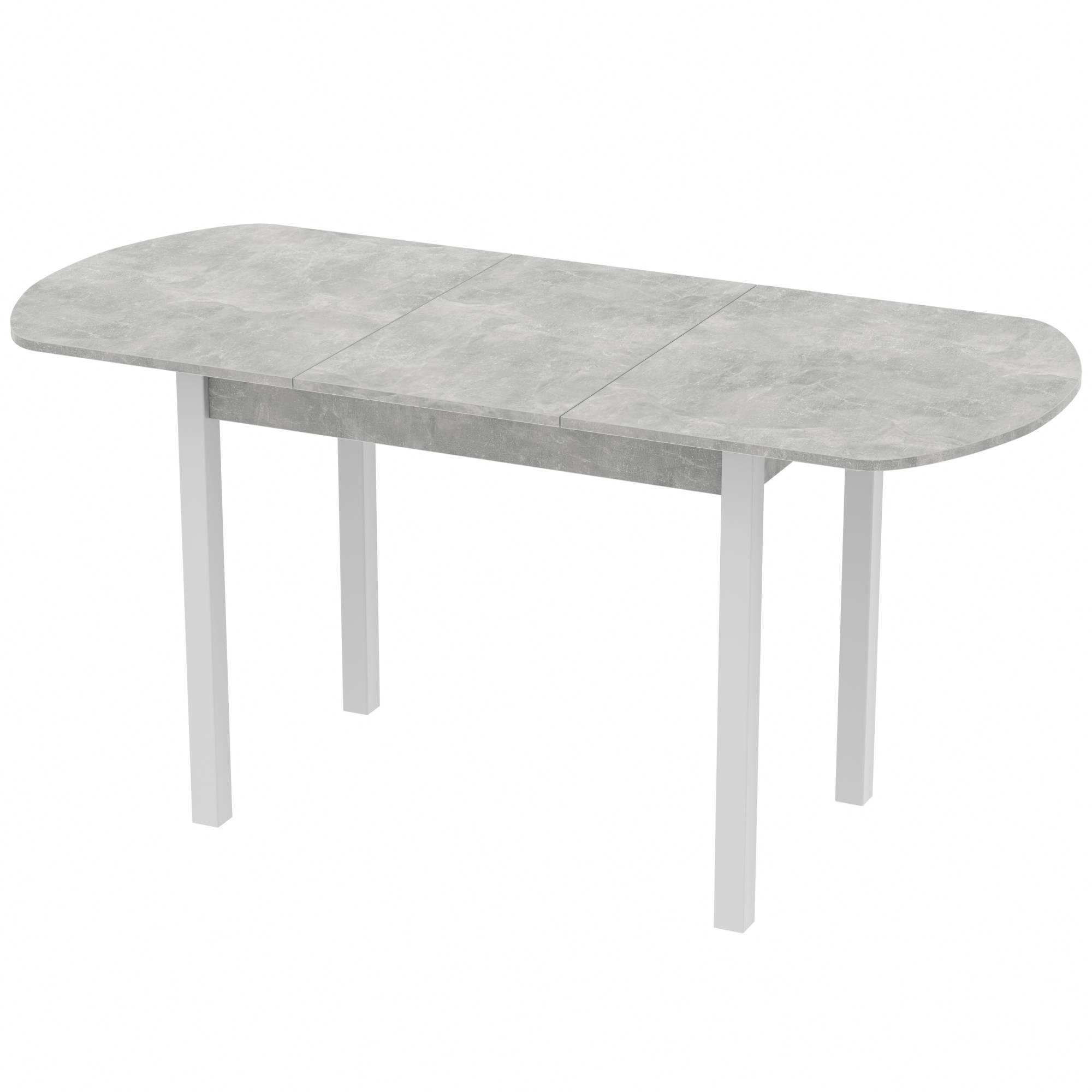 Стол обеденный раздвижной Неман МОДЕРН Бетон/Белый (2824837)