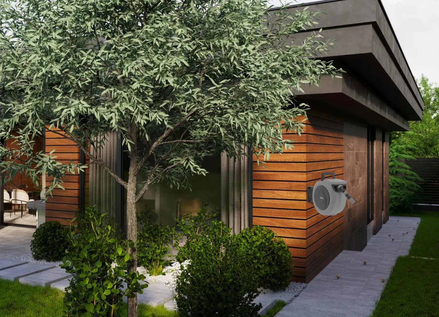 Шланг для поливу з автоматичною котушкою змотування настінний Garden Line ZHO9739 15 м 1/2" Сірий - фото 3 Шланг для поливу з автоматичною котушкою змотування настінний Garden Line ZHO9739 15 м 1/2" Сірий - фото 3