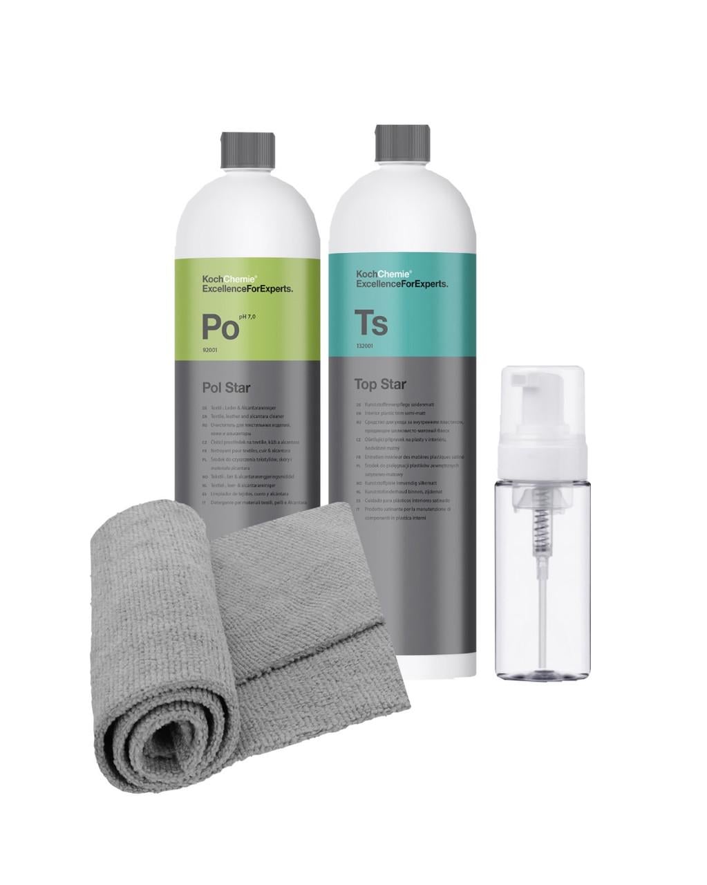 Набір Koch-Chemie Pol Star та Top Star для хімчистки тканини алькантари шкіри та догляду за пластиком на розлив 100 мл