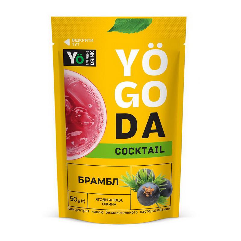 Концентрат жидкий Yogoda Cocktail для безалкогольного коктейля и лимонада на один стакан 50 г Можжевельник с ежевикой