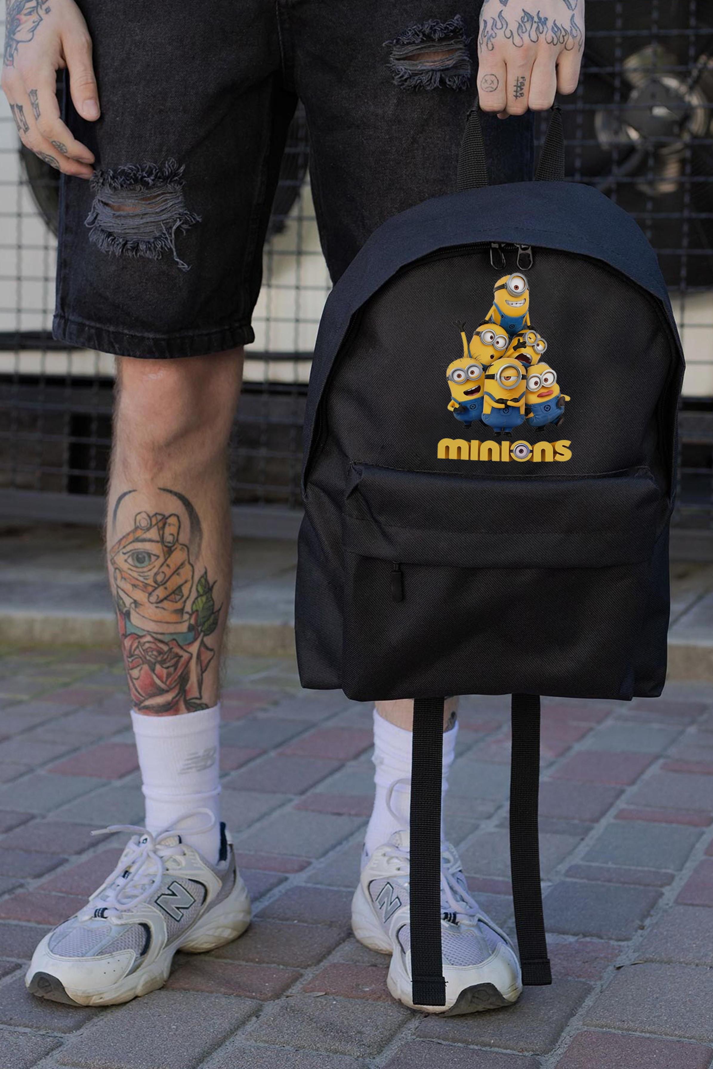 Рюкзак школьный для мальчика Without Compact с принтом Миньоны Black (8055242)