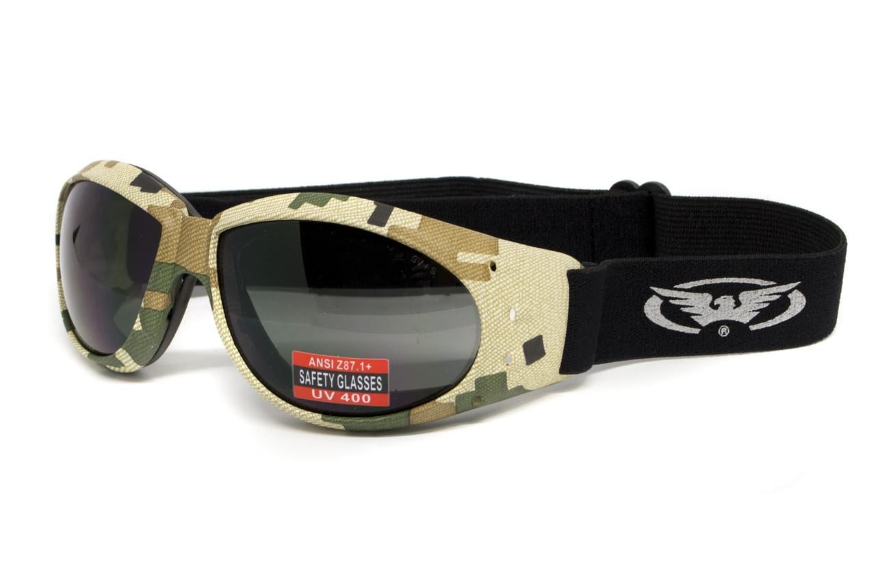 Очки защитные с уплотнителем Global Vision Eliminator Camo Pixel в камуфлированной оправе Gray