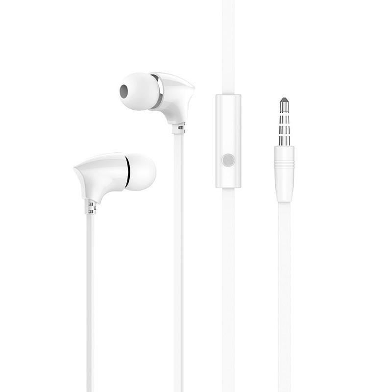 Наушники проводные вакуумные Borofone BM26 с микрофоном White