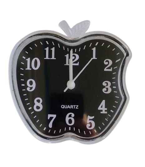 Будильник кварцевый 8805 Яблоко 10х10х4 см Черный (3985А)