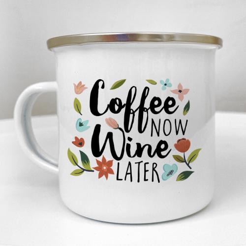 Кружка металлическая Camper "Coffee now wine later" 250 мл (KRM_23S024)