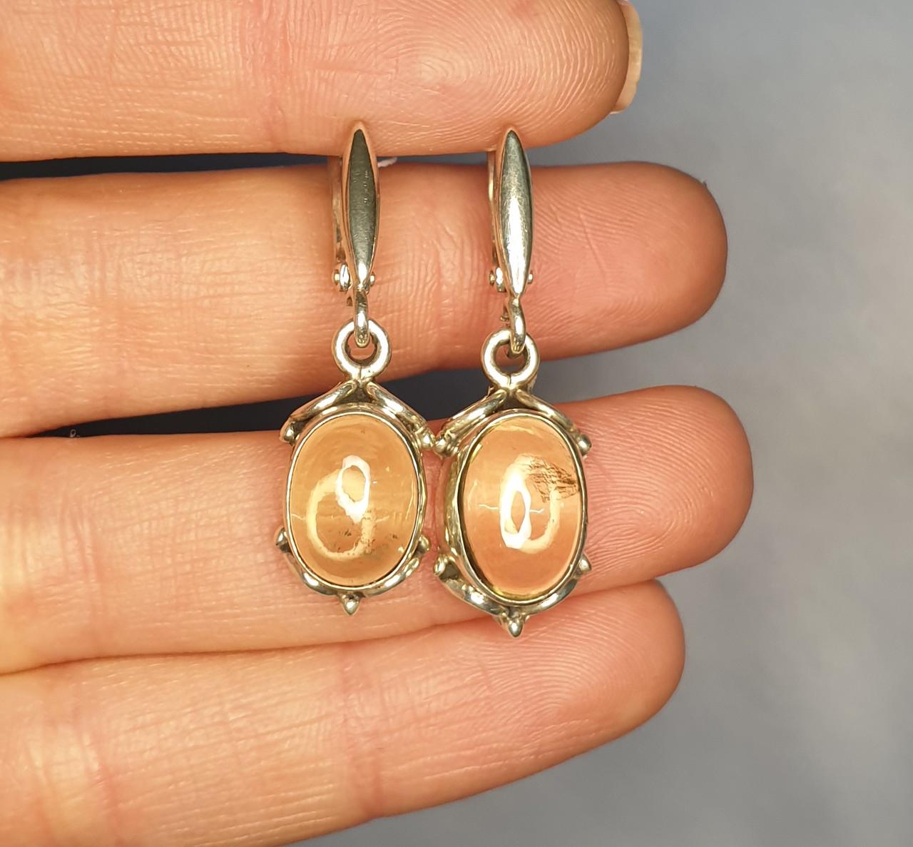 Серьги серебряные с цитрином 6,9 г (1373855608)