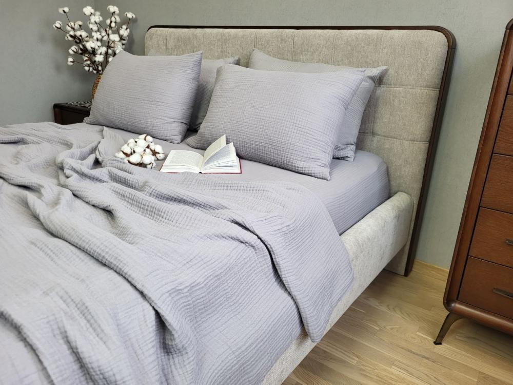 Покрывало муслин 200x220 см Smoke grey (11069) - фото 4 Покрывало муслин 200x220 см Smoke grey (11069) - фото 4