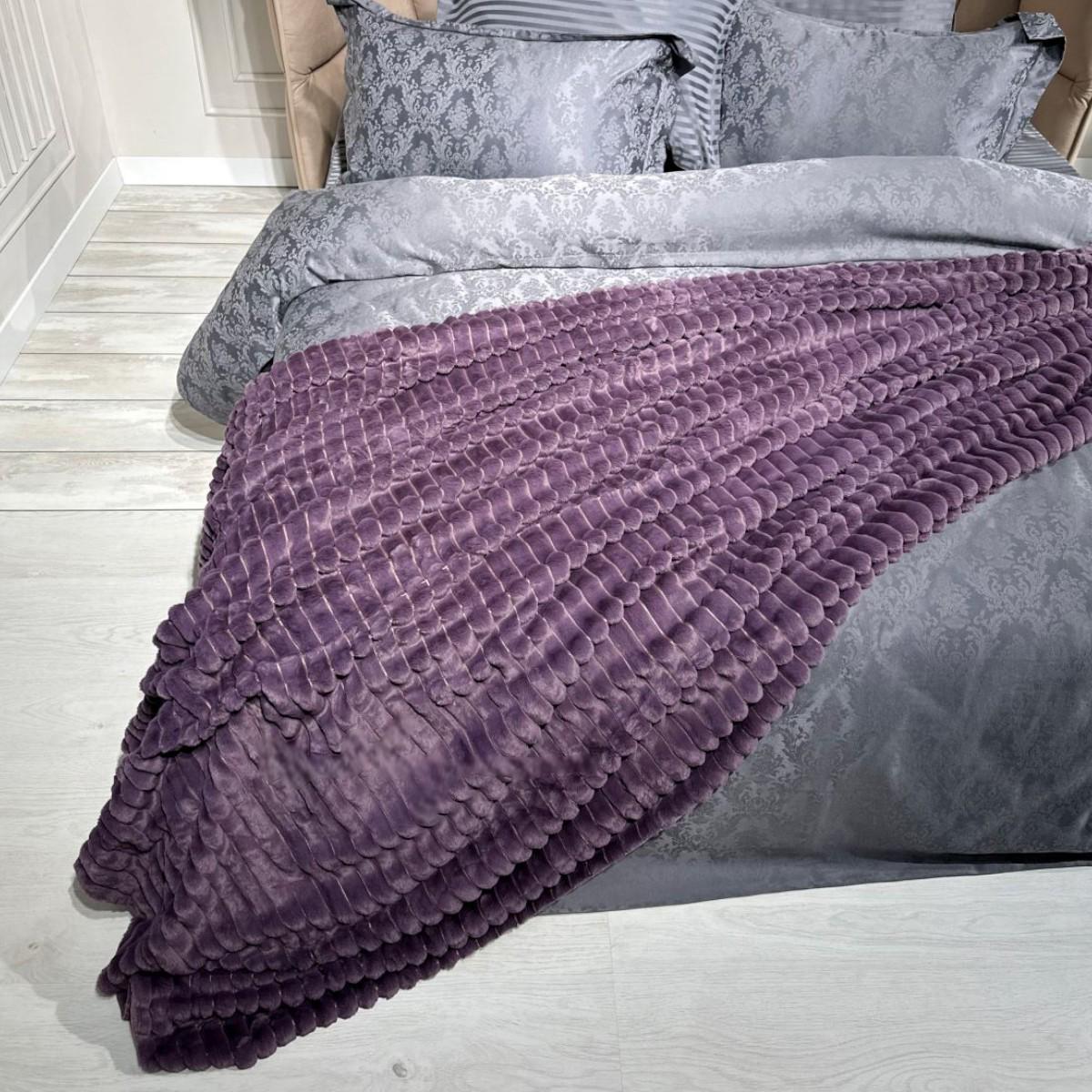 Плед Koloco Королевский шарпей евро 200х230 см Фиолетовый (38403) - фото 2 Плед Koloco Королевский шарпей евро 200х230 см Фиолетовый (38403) - фото 2
