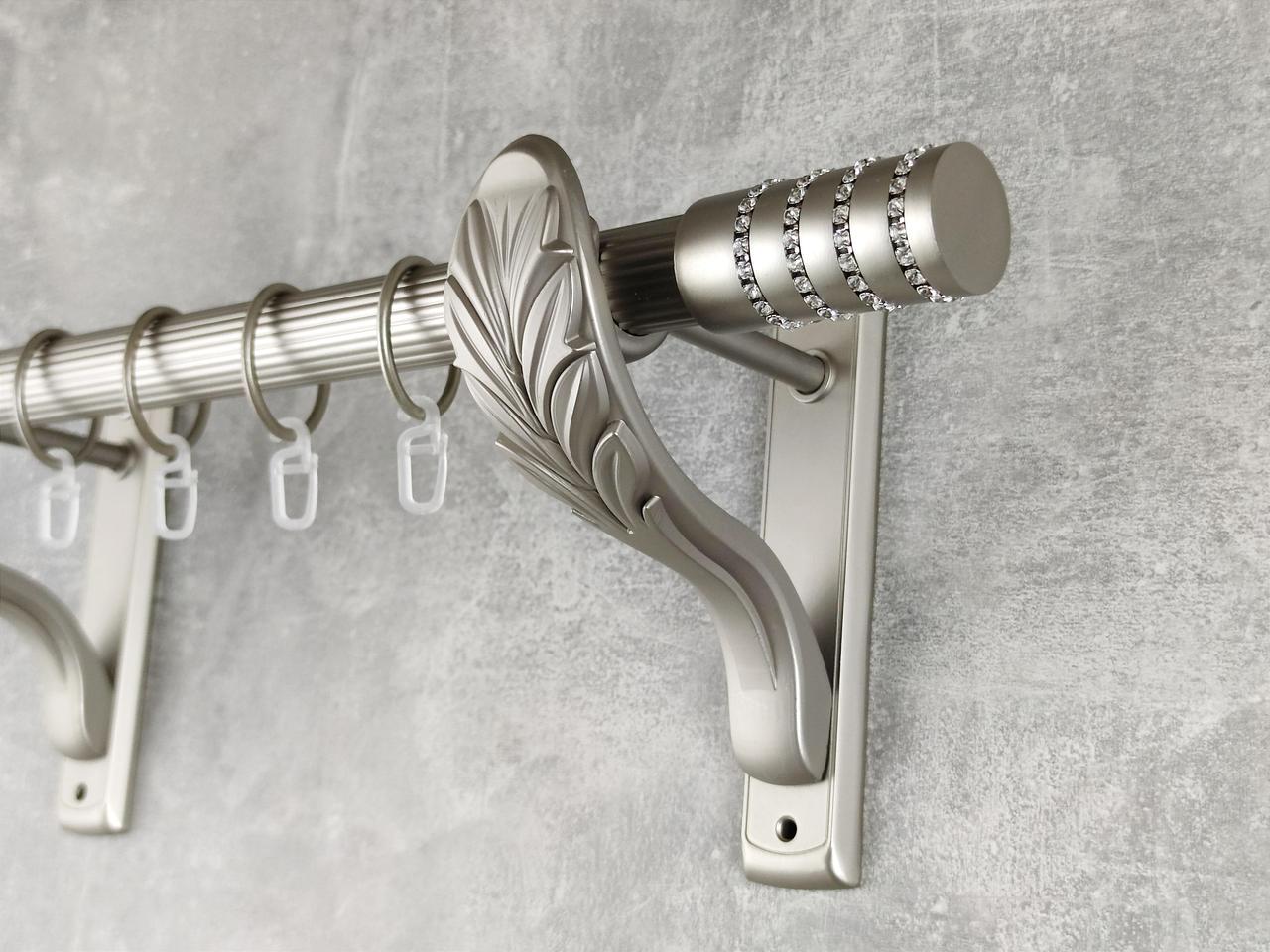 Карниз MStyle металлический для штор однорядный Барамелла 25 мм рифленый 160 см Сатин (5012973)